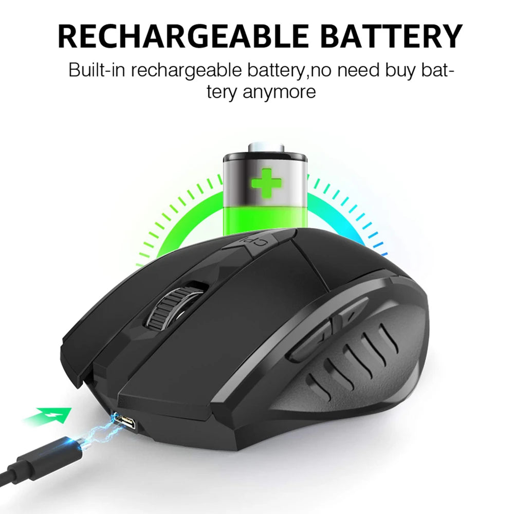 Inphic Rechargeable Wireless Mouse Ergonomic Bluetooth 5.0 2.4G Mice Office Mute Mouse For MacBook Tablet Laptops Computer PC