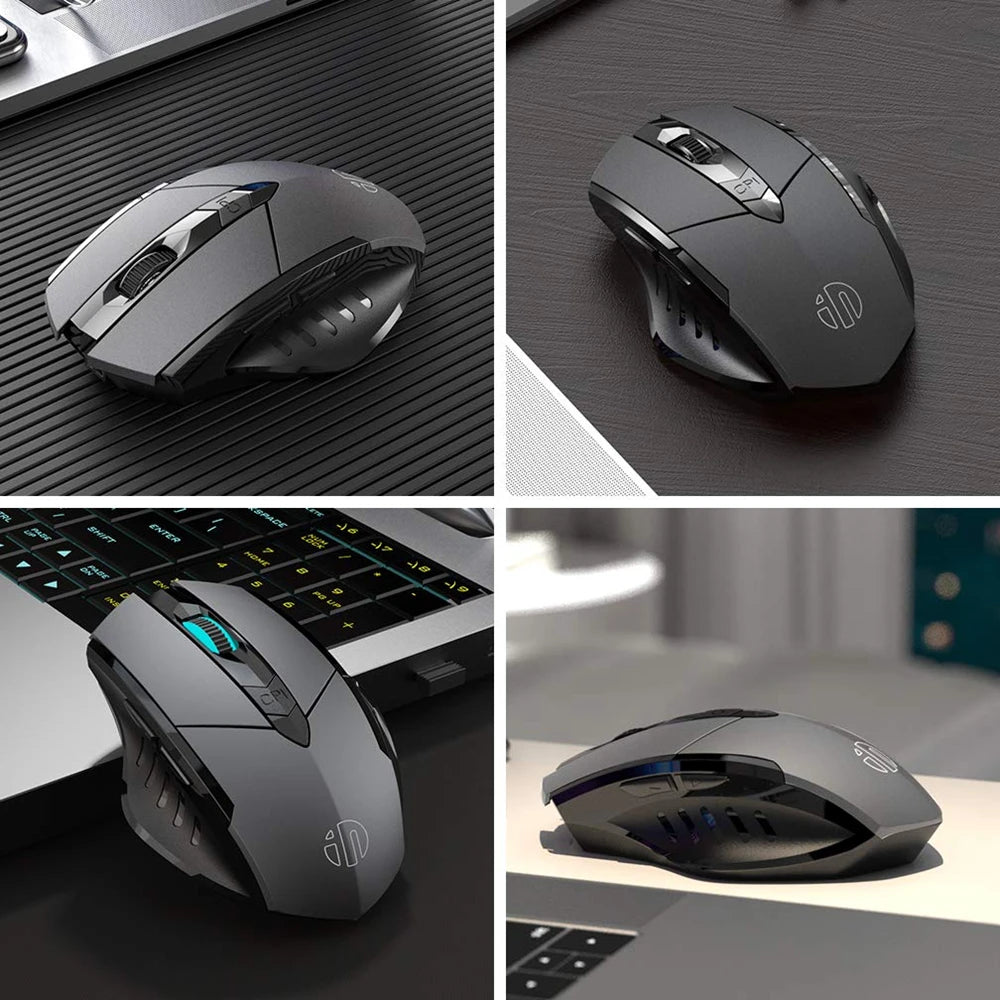 Inphic Rechargeable Wireless Mouse Ergonomic Bluetooth 5.0 2.4G Mice Office Mute Mouse For MacBook Tablet Laptops Computer PC