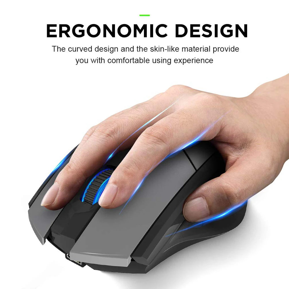 Inphic Rechargeable Wireless Mouse Ergonomic Bluetooth 5.0 2.4G Mice Office Mute Mouse For MacBook Tablet Laptops Computer PC