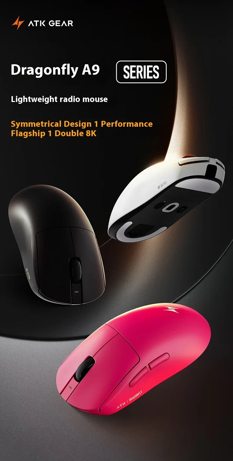 ATK A9 E-sports Mouse Wireless Tri-mode Star Flash Lightweight Long Endurance Gaming Mice Customization PC Accessories Gifts