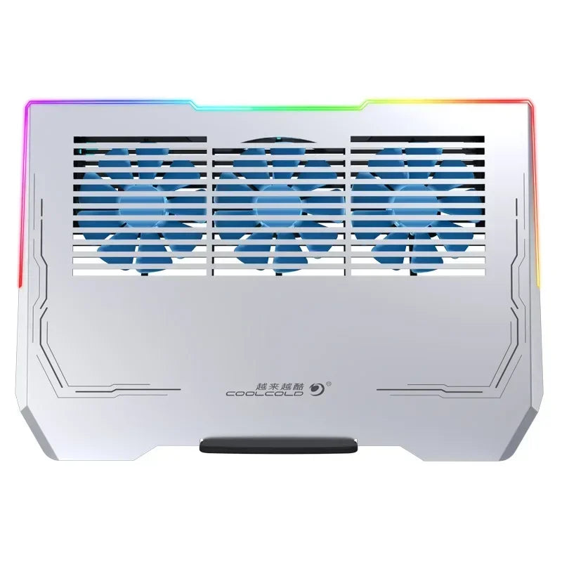 Ice Demon Notebook Air-cooled Cooling Pad with RGB Colorful Light 3 Fans Cooling Radiator Bracket Suit for 12.1-17.3 Inch Laptop
