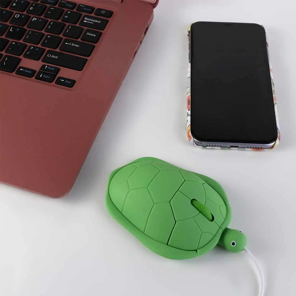 1200DPI Green Turtle Wired Mouse Green Turtle Shape 3.6 Feet Cable Turtle Wired Mouse Cute Creative Green Turtle Shape Mice