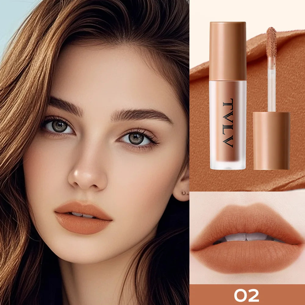 10Pcs Set TVLV  Velvet Air Lip Gloss - Matte Waterproof & Non-Stick Cup Long Lasting Lip Stain, Smudge-Proof Lipstick Set