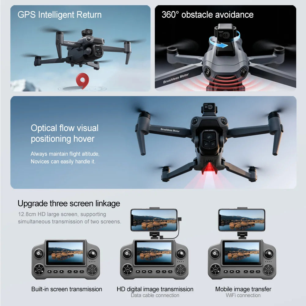 Lenovo V918 MAX GPS Drone 360° Laser obstacle avoidance 8K Professional Camera 3 Batteries WIFI Brushless RC Dron Quadcopter