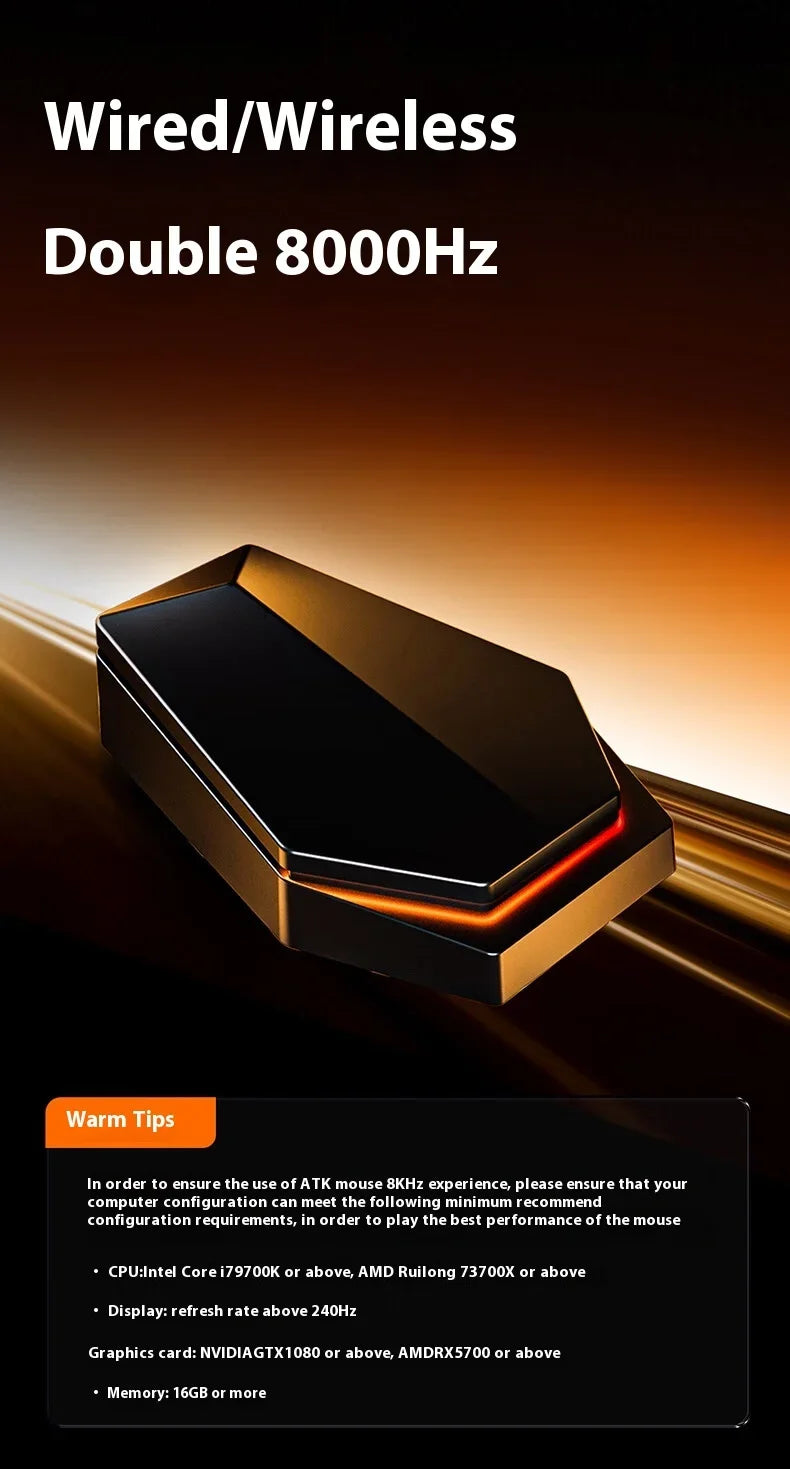 ATK A9 E-sports Mouse Wireless Tri-mode Star Flash Lightweight Long Endurance Gaming Mice Customization PC Accessories Gifts