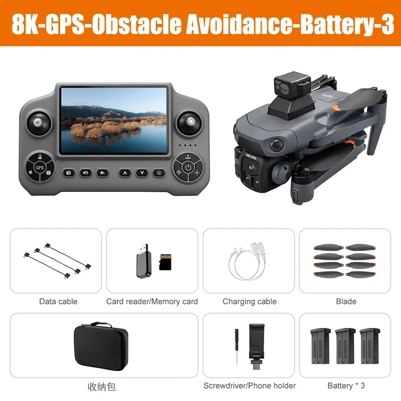 Lenovo V918 MAX GPS Drone 360° Laser obstacle avoidance 8K Professional Camera 3 Batteries WIFI Brushless RC Dron Quadcopter