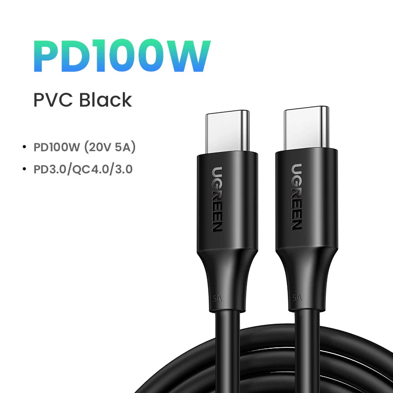 UGREEN 100W USB Type C To USB C Cable For MacBook iPhone17 16 iPad Samsung Xiaomi PD Fast Charging Charger Cord 5A E-Marker Chip