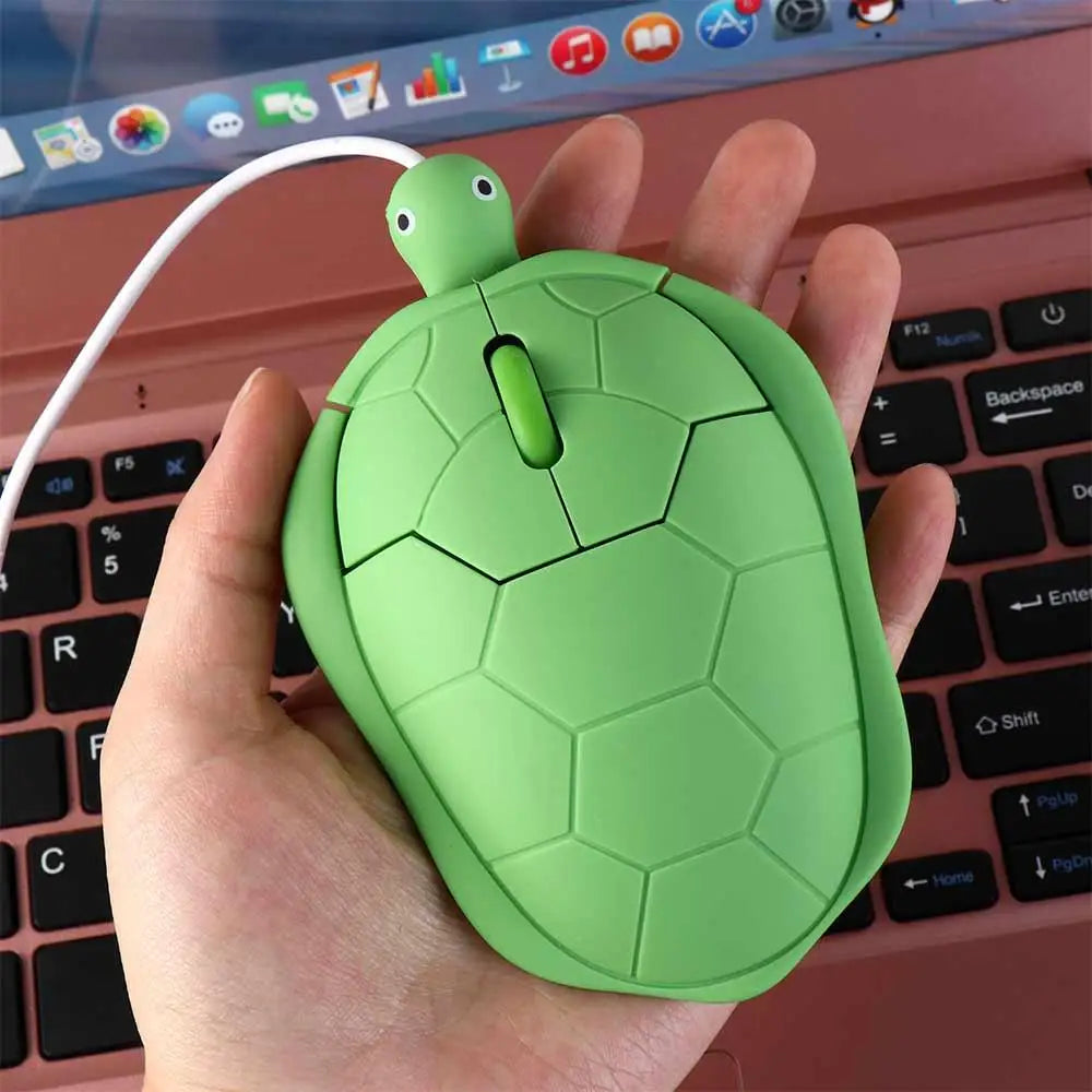 1200DPI Green Turtle Wired Mouse Green Turtle Shape 3.6 Feet Cable Turtle Wired Mouse Cute Creative Green Turtle Shape Mice