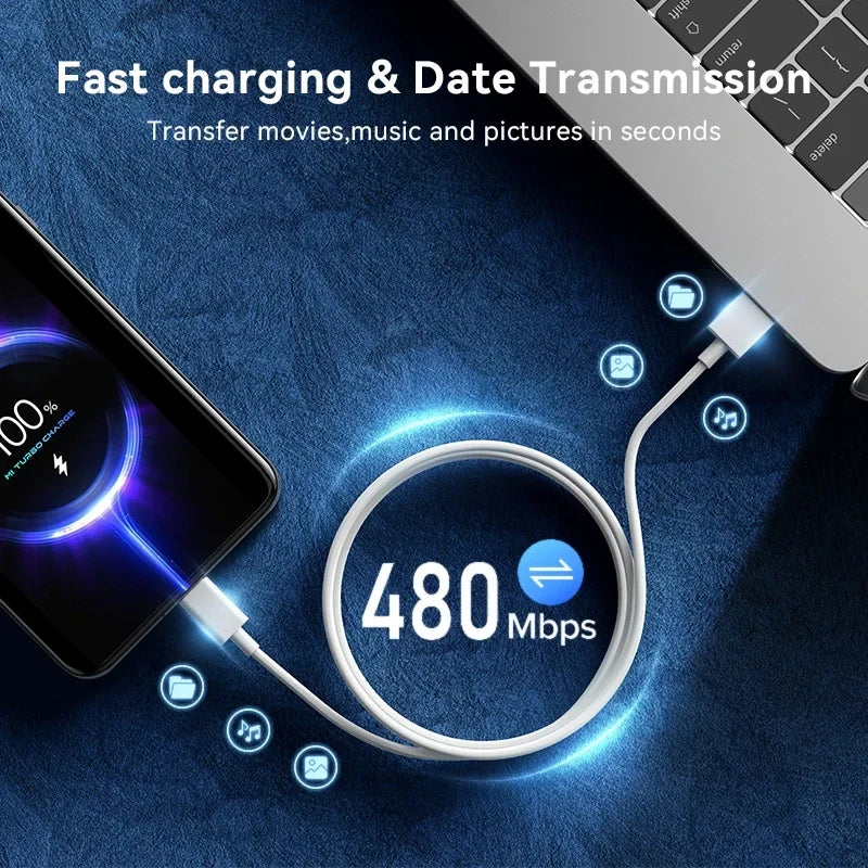 Original Xiaomi 120W USB Type C Cable Tipo 6A 67W Turbo Fast Charging For Mi 17 Pro Max 15 14 Ultra 13 Pro Redmi Note 15 Poco X6