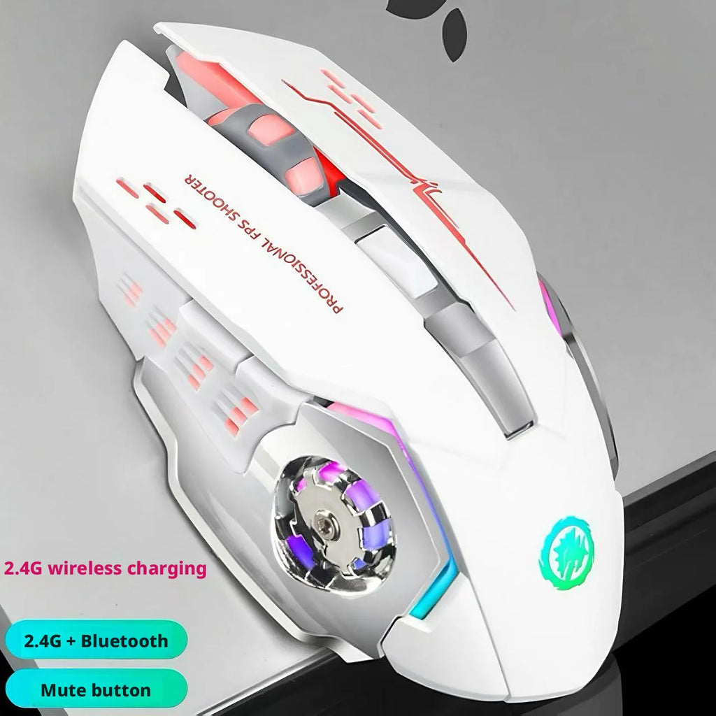 Wireless Luminous Mouse Silent Rechargeable Gaming Mice Mechanical E-sports Office Mouse For Laptop PC Computer Peripherals