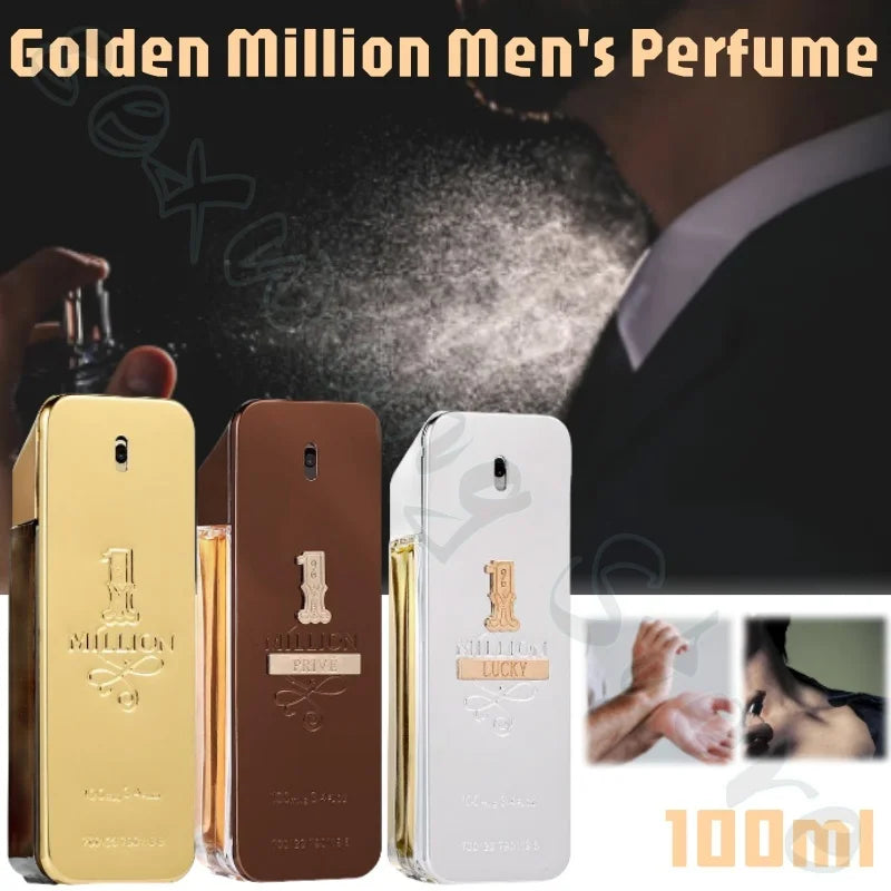 Golden Millionaire Men's Perfume 100ml Enhances Charm and Long-lasting Fragrance Natural Fresh Woody Leather Fragrance