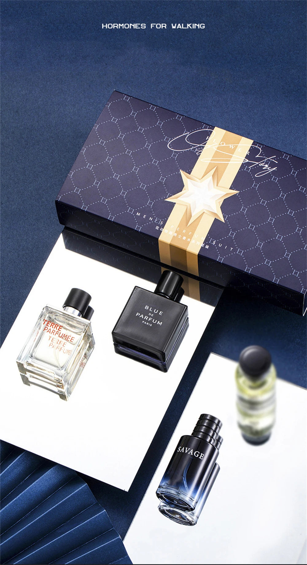 Luxury Brand Perfume Men Cologne Parfums Homme Gift Box 4Pcs Set 100ml Perfumes Masculinos Natural Floral Fruity Scent SprayLuxu