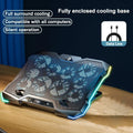 D11 Mute Gaming Laptop Cooler Base with RGB Foldable Adjustable Heat Dissipation Stand Support 12-18'' Notebook Cooling Bracket