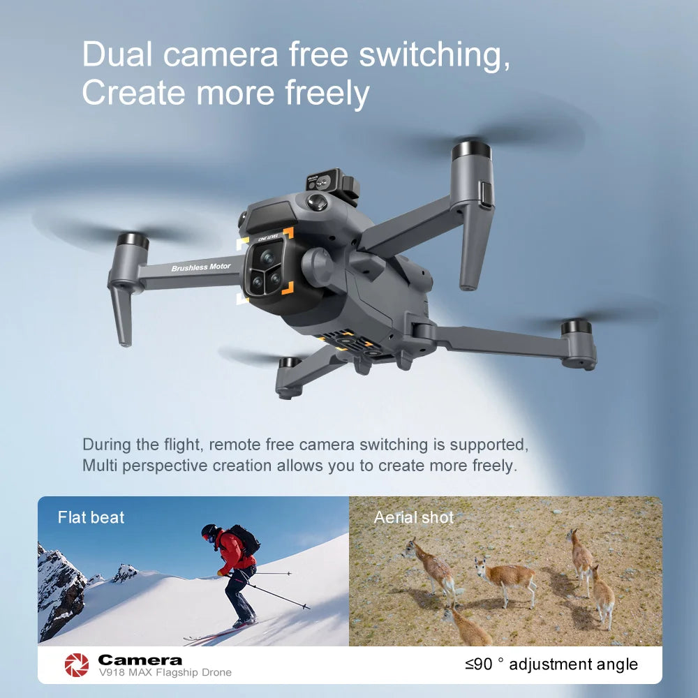Lenovo V918 MAX GPS Drone 360° Laser obstacle avoidance 8K Professional Camera 3 Batteries WIFI Brushless RC Dron Quadcopter