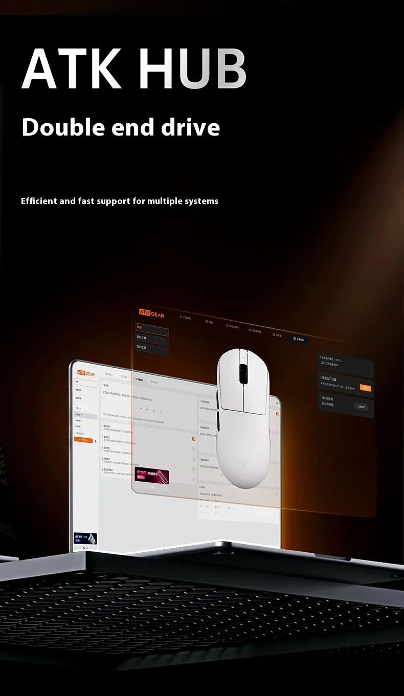 ATK A9 E-sports Mouse Wireless Tri-mode Star Flash Lightweight Long Endurance Gaming Mice Customization PC Accessories Gifts