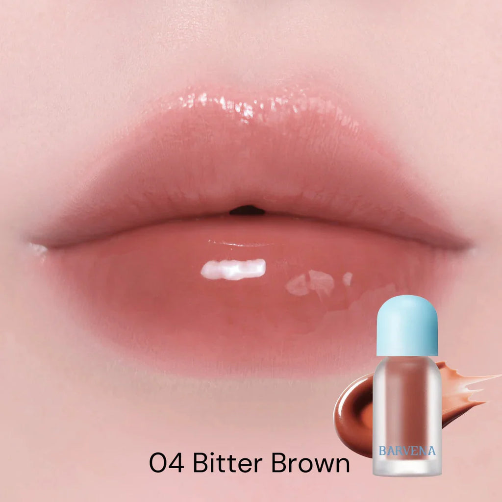 BARVENA Juicy Berry Plumping Lip Gloss Korean Vegan Plant Oil Non-Sticky High Shine Hydrating Lip Care For All Skin Tones