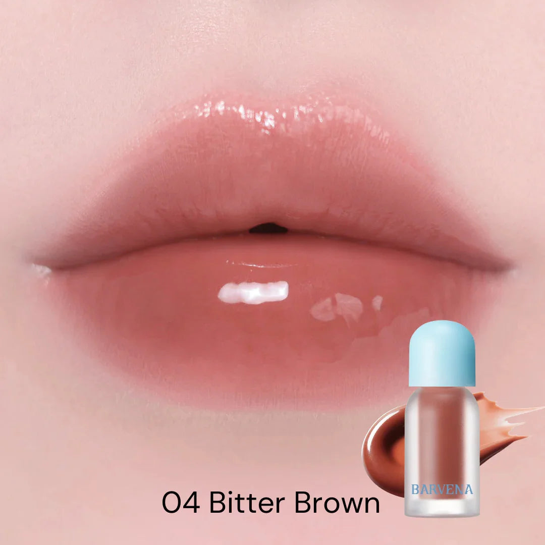 BARVENA Juicy Berry Plumping Lip Gloss Korean Vegan Plant Oil Non-Sticky High Shine Hydrating Lip Care For All Skin Tones