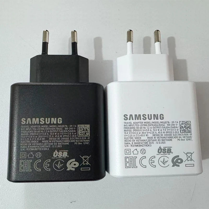 Samsung 45w Super Fast Charger PD Adapter EU US Type C Cargador For Galaxy S26 S25 FE S24 Ultra S23 Plus A55 A56 M55 Tab S11 S10