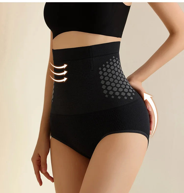 Seamless Women's High Waist Abdomen Control Panties Magnetic Therapy Warm Uterus Underwear Body Shaping Briefs