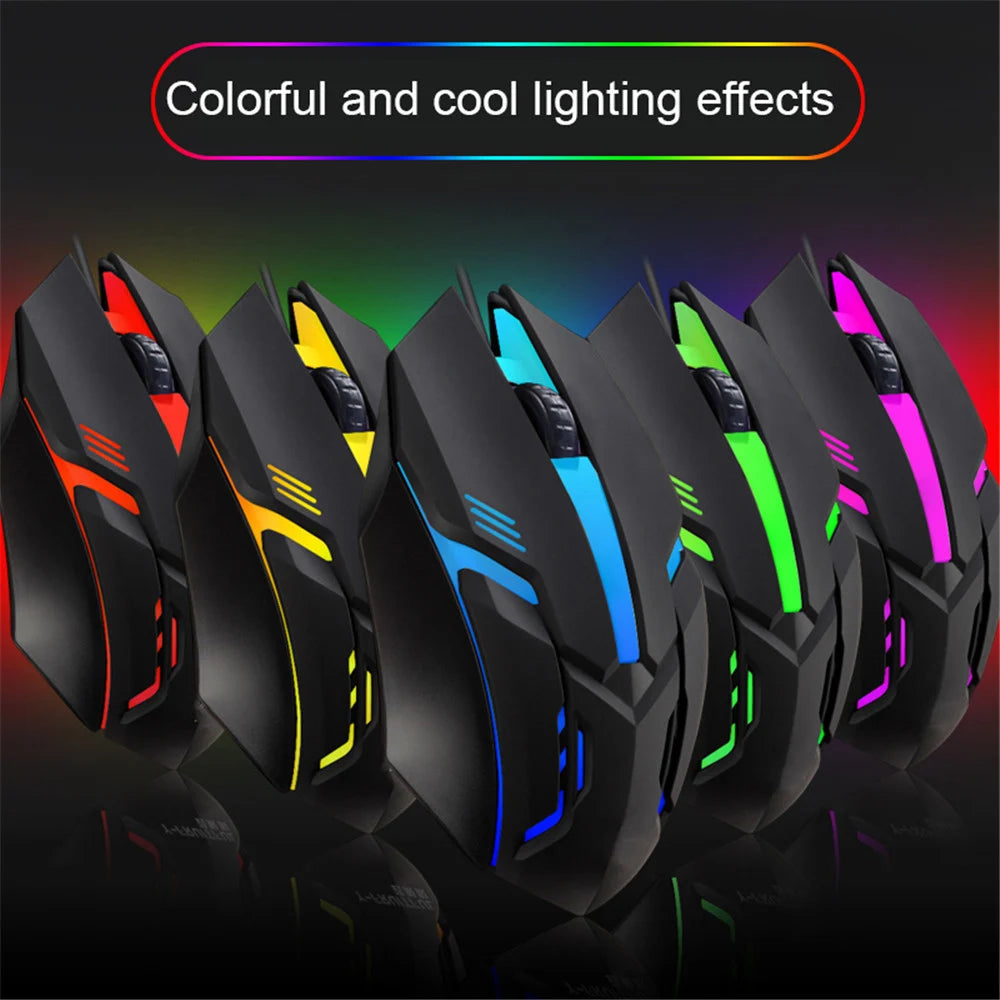 Kebidumei USB Wired Mouse Colorful LED Gaming Mouse 5000 DPI Wired Mice Optical Wired Gamer Mouse For Desktop Laptop PC Computer