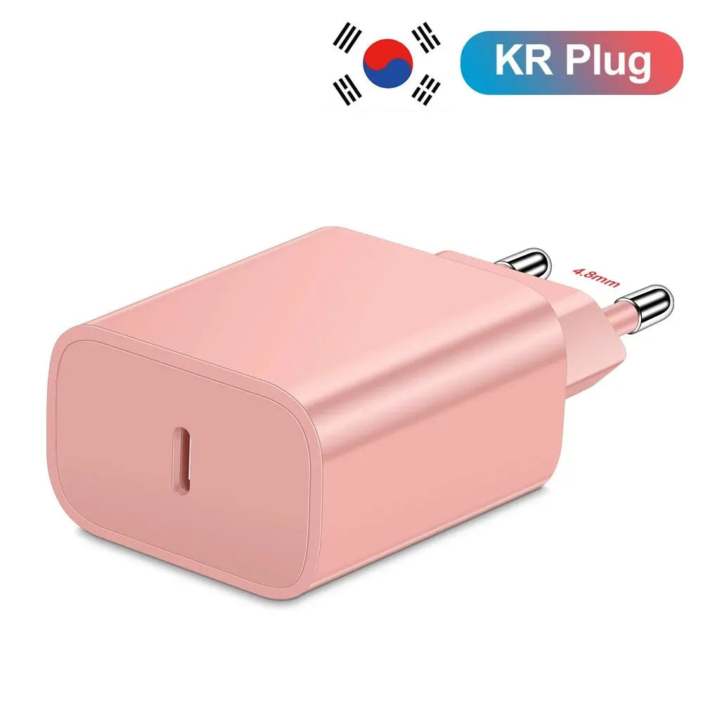 20W PD Korean USB C Type C Charger For iPhone 15 Fast Charging Cable For Xiaomi Redmi Note 12 Samsung S23 Ultra Type C Phone