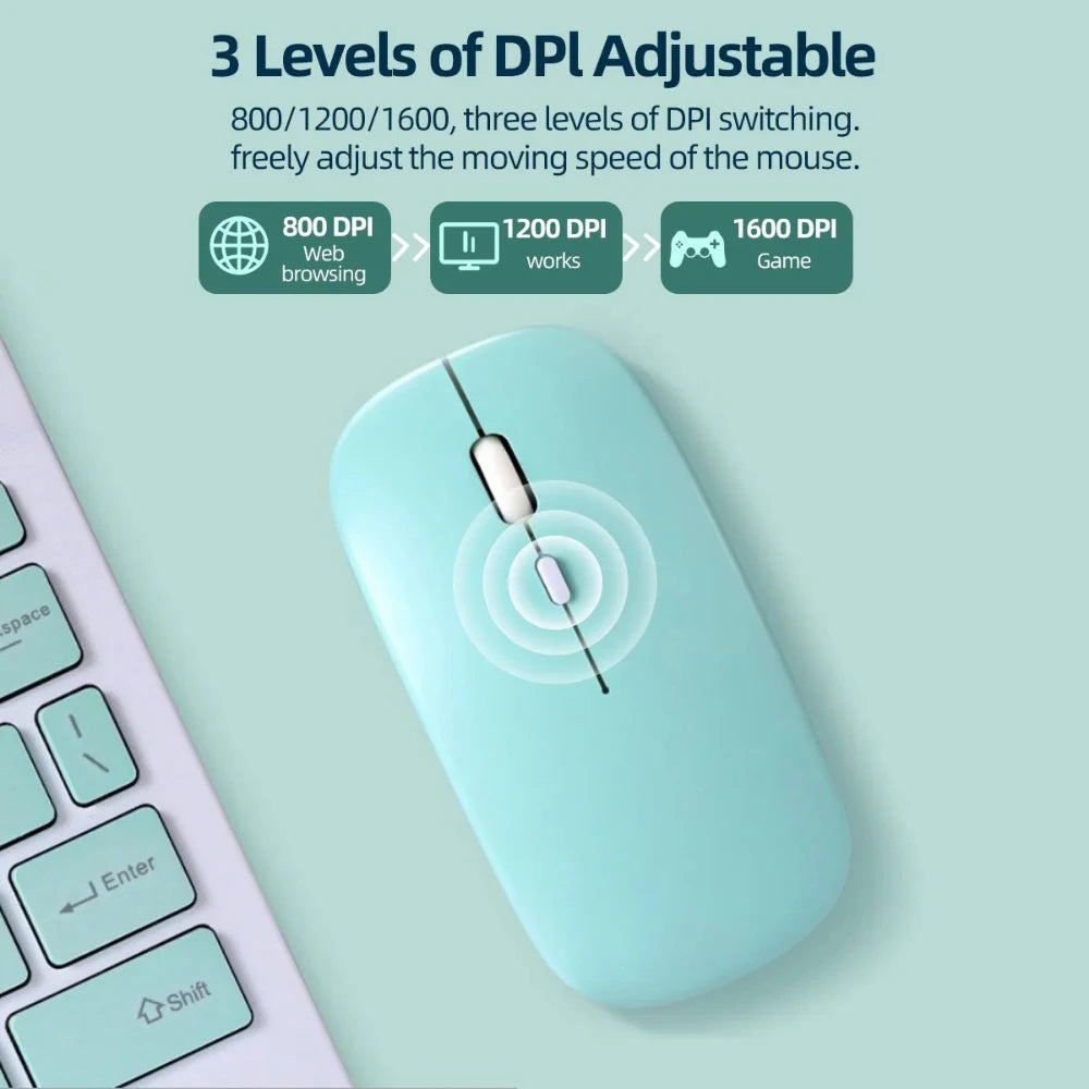 Bluetooth Wireless Mouse Replaceable Battery Mouse For Computer Laptop PC Macbook Air Gaming Mouse Gamer 2.4GHz 800/1200/1600DPI