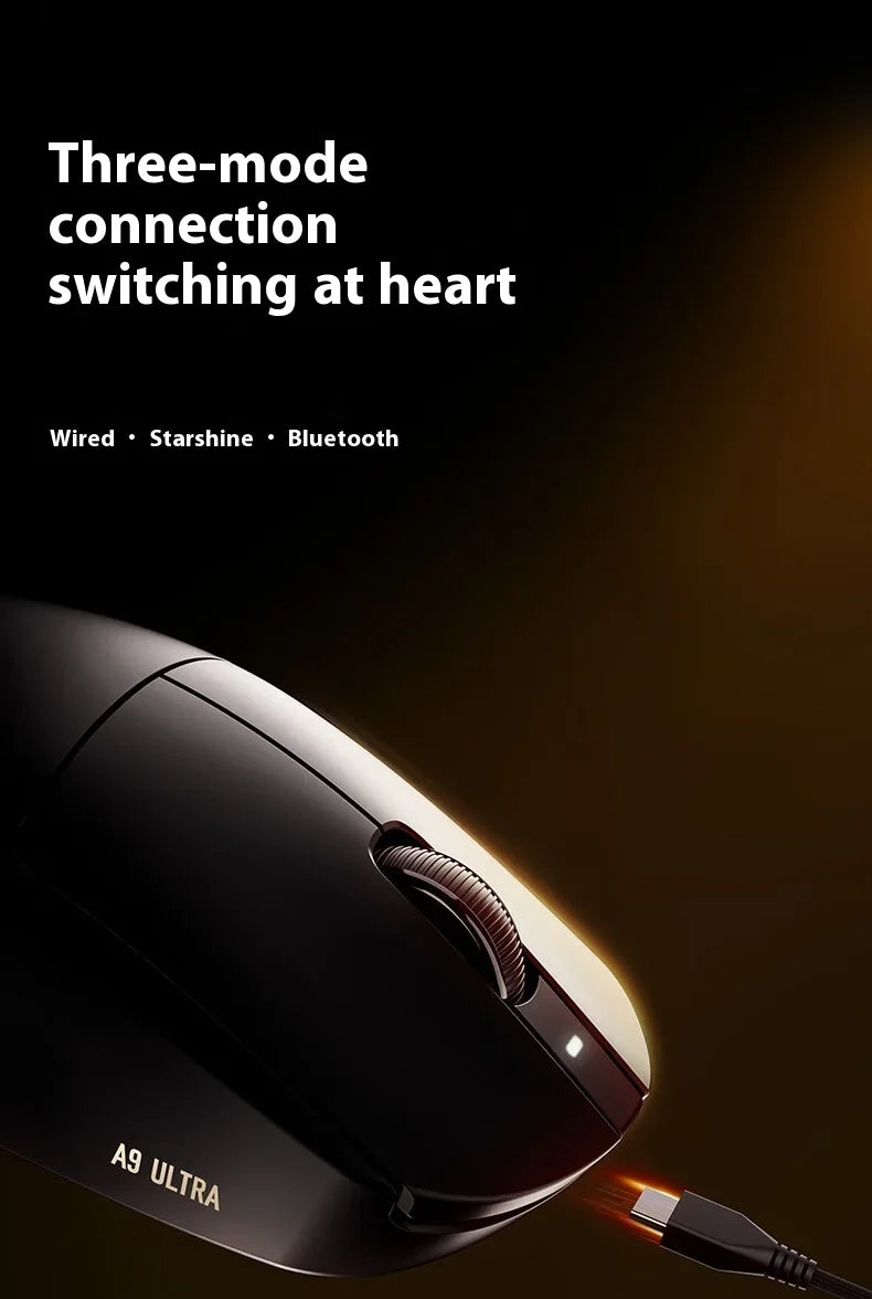 ATK A9 E-sports Mouse Wireless Tri-mode Star Flash Lightweight Long Endurance Gaming Mice Customization PC Accessories Gifts