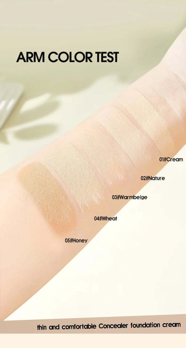 TVLV Lightweight Concealer Foundation Cream Hydrating Concealer Waterproof Sweatproof Non-Caking Eraser Foundation Makeup