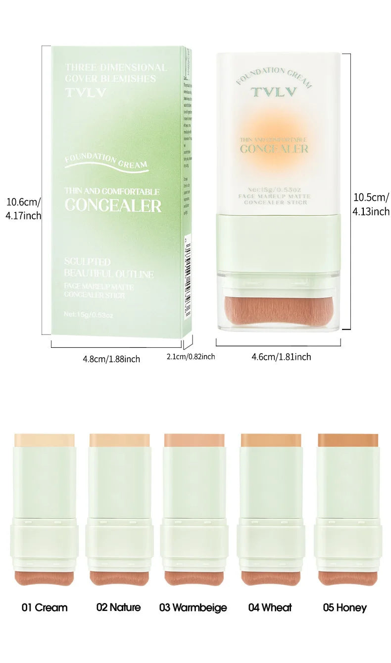 TVLV Lightweight Concealer Foundation Cream Hydrating Concealer Waterproof Sweatproof Non-Caking Eraser Foundation Makeup