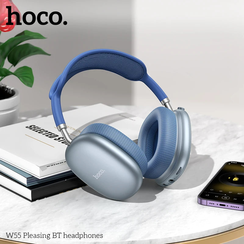 HOCO W55 Over Ear Buetooth Earphone Wireless Music Headphone Mic HiFi Audio Headsets Stereo Sound Sport Earphones 40MM AUX TF