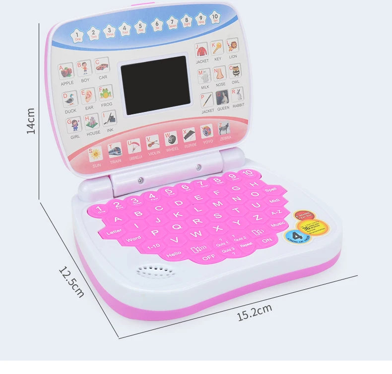 English Learning Machine Laptop Computer Toys Child Electronic Preschool Language Education Gift Toddler Kid Developing Skills