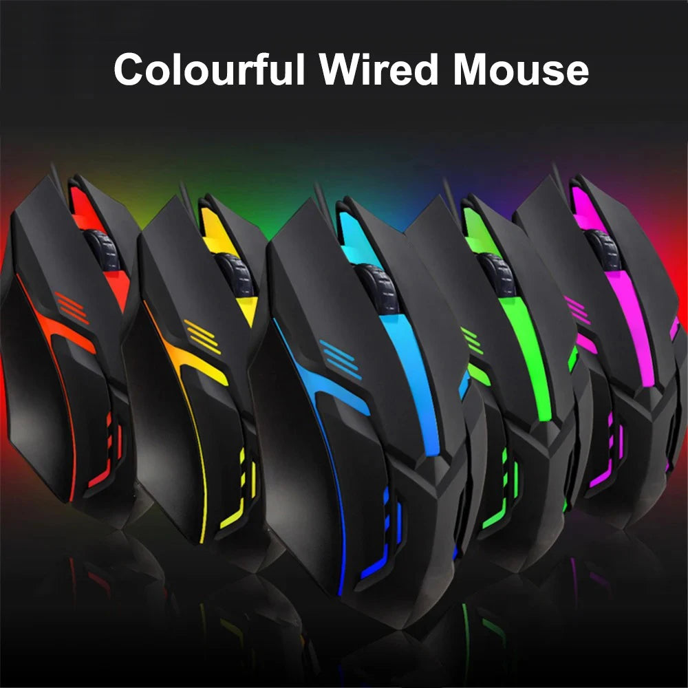 Kebidumei USB Wired Mouse Colorful LED Gaming Mouse 5000 DPI Wired Mice Optical Wired Gamer Mouse For Desktop Laptop PC Computer