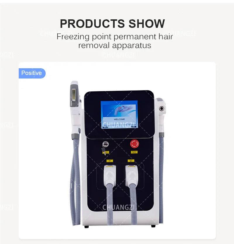 IPL OPT 3 In 1 Permanent Hair Removal E-light Epilator Nd Yag Laser Tattoo Removal RF Wrinkle Removal Whitening Facial Lift CE