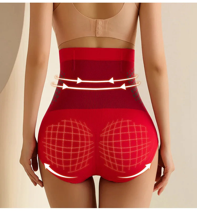 Seamless Women's High Waist Abdomen Control Panties Magnetic Therapy Warm Uterus Underwear Body Shaping Briefs