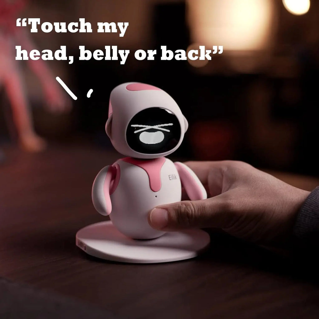 Eilik Pink - Touch Interactive Toys, Cute Robot Pets with Abundant Emotions. Idle Animations&Mini-Games, Unique Gift for Girls &