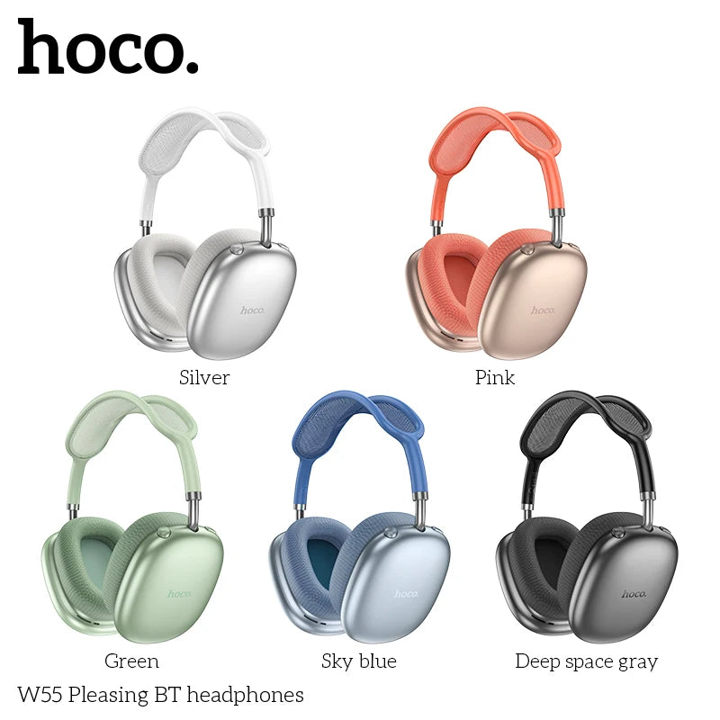 HOCO W55 Over Ear Buetooth Earphone Wireless Music Headphone Mic HiFi Audio Headsets Stereo Sound Sport Earphones 40MM AUX TF