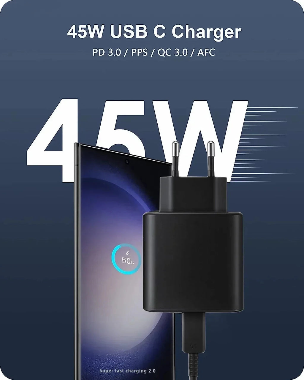 Samsung 45w Super Fast Charger PD Adapter EU US Type C Cargador For Galaxy S26 S25 FE S24 Ultra S23 Plus A55 A56 M55 Tab S11 S10