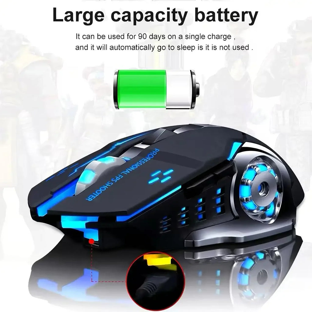 Wireless Luminous Mouse Silent Rechargeable Gaming Mice Mechanical E-sports Office Mouse For Laptop PC Computer Peripherals