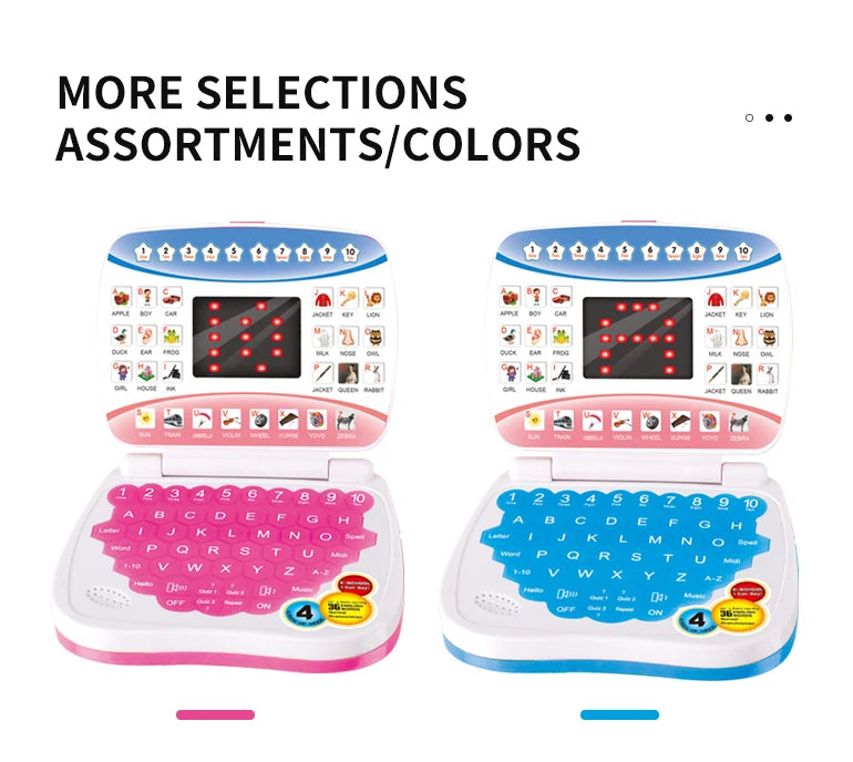 English Learning Machine Laptop Computer Toys Child Electronic Preschool Language Education Gift Toddler Kid Developing Skills