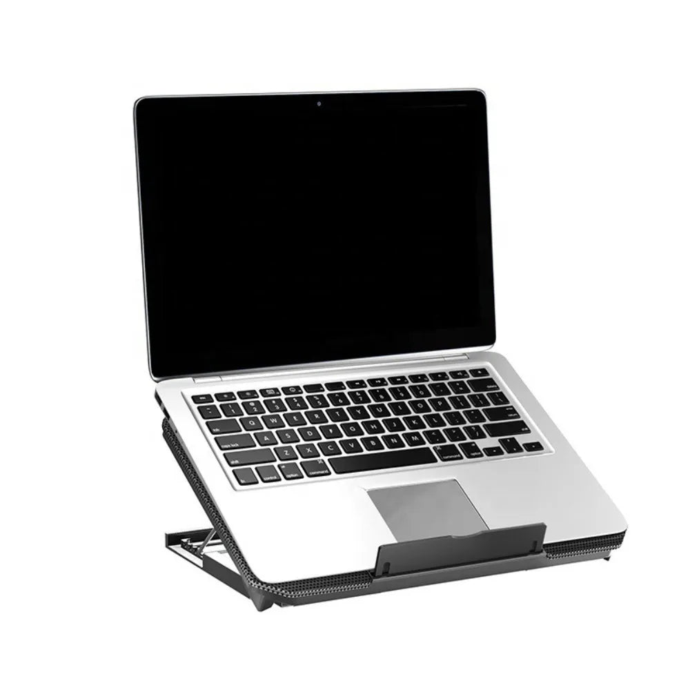 Portable Adjustable Laptop Cooling Pad USB Port LED Light Laptop Cooler Fan Metal Mesh Notebook Cooler Study