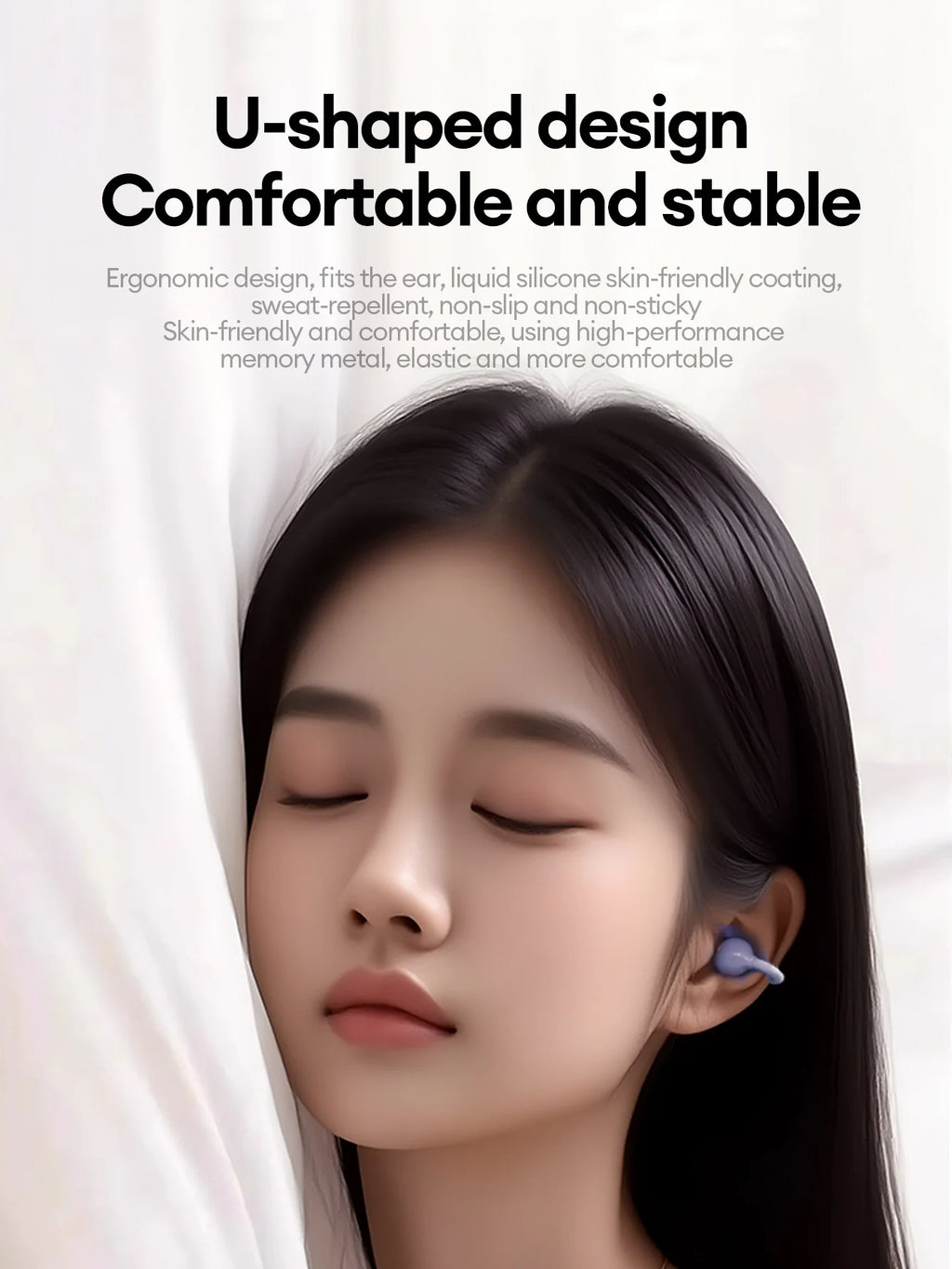 Lenovo LK6 Over Ear Wireless Bluetooth 5.4 Headphones Sound Quality Noise Reduction Ear Clip Earphones Long Endurance Earsets