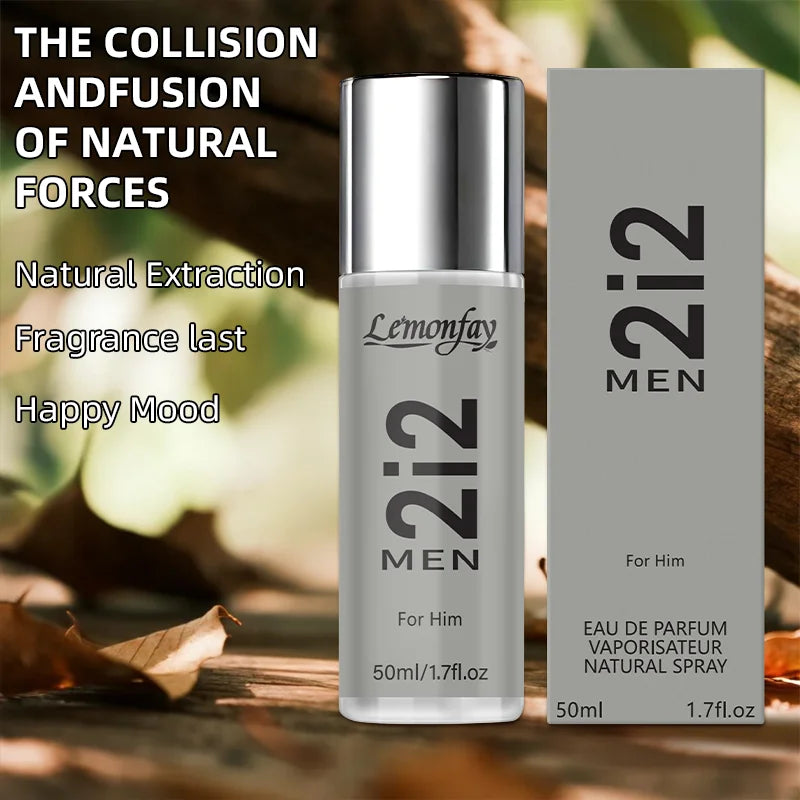 Lemonfay 2i2 Men Eau De Parfum For Him Natural Spray Long Lasting Fragrance 50ml/1.7fl.oz for Dating Daily Use