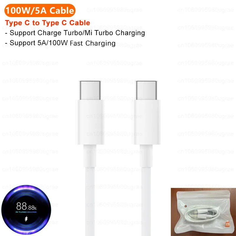 Original Xiaomi 120W USB Type C Cable Tipo 6A 67W Turbo Fast Charging For Mi 17 Pro Max 15 14 Ultra 13 Pro Redmi Note 15 Poco X6