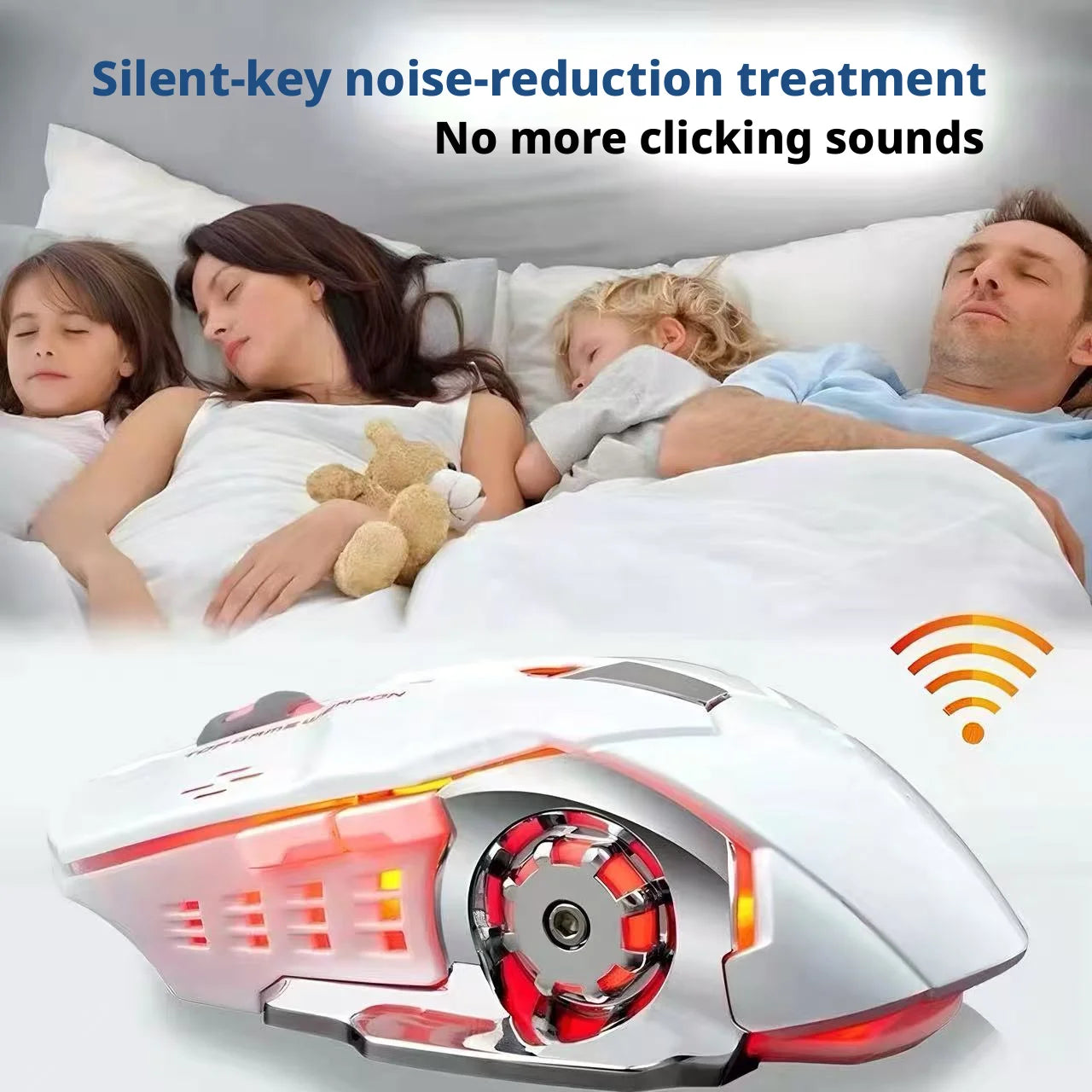 Wireless Luminous Mouse Silent Rechargeable Gaming Mice Mechanical E-sports Office Mouse For Laptop PC Computer Peripherals