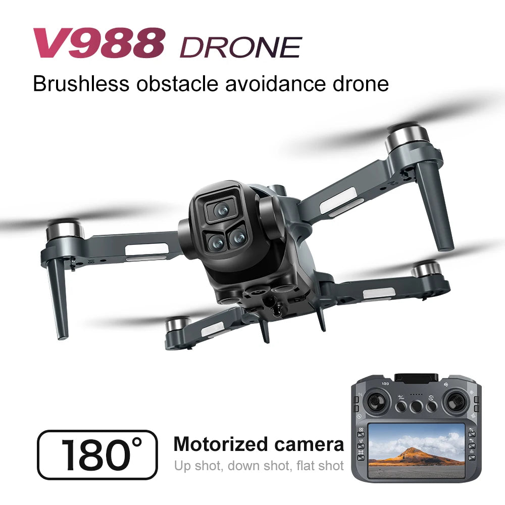 Lenovo V988 Camera Drone 8K Professional Dron 4K with Screen Under 249g Remote Control  Brushless RC Quadcopter Toys New