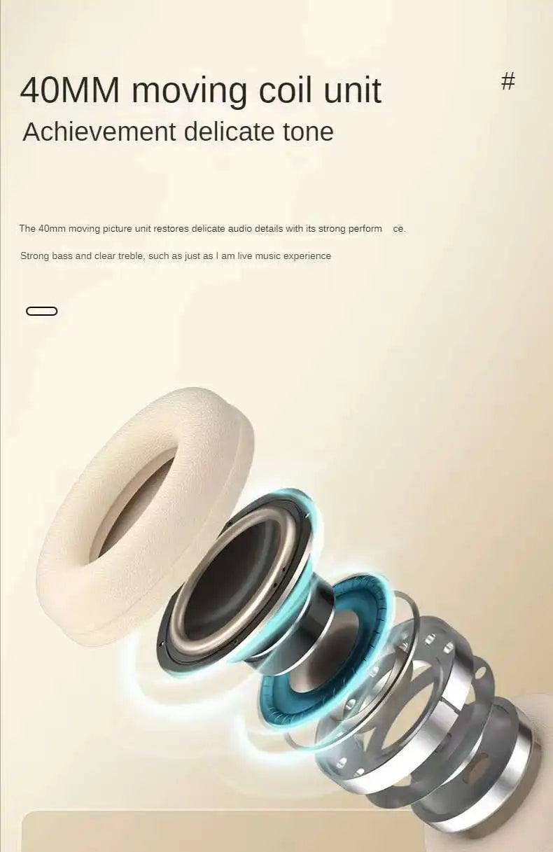 9D Surround Bass Headsets Wireless Bluetooth 5.3 Headphones Over Ear Noise Reduction Sports Gaming Earphone with HD Mic Handfree