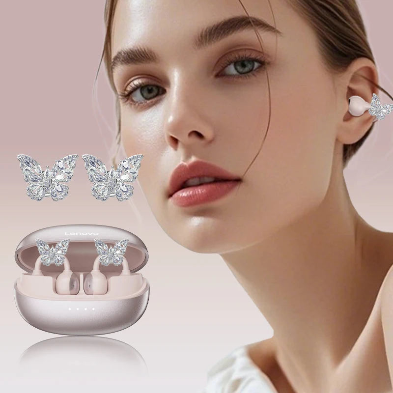 Lenovo LK6 Over Ear Wireless Bluetooth 5.4 Headphones Sound Quality Noise Reduction Ear Clip Earphones Long Endurance Earsets