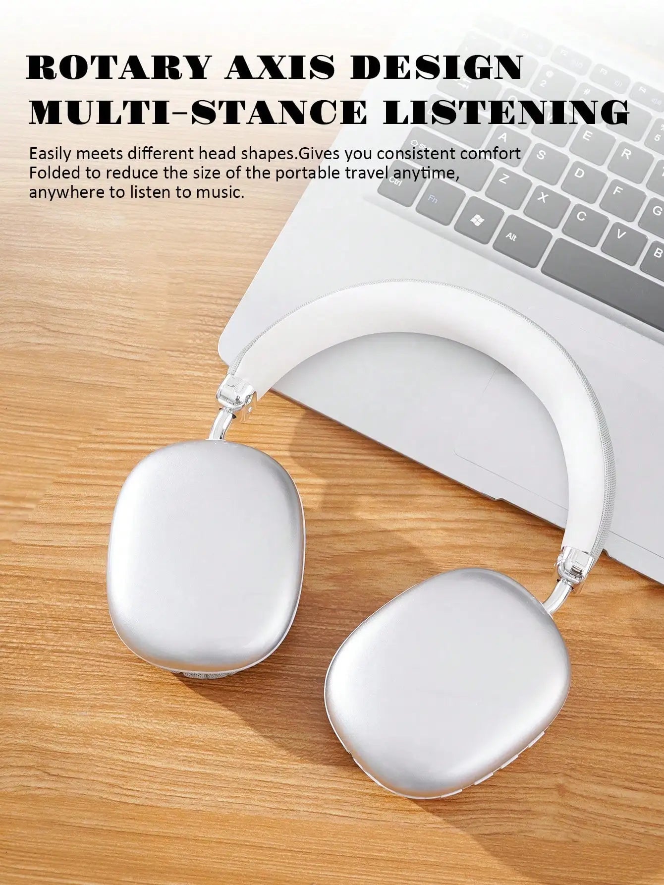 Bluetooth Headphones Over Ear Wireless Headset HiFi Music Gaming Comfortable Mic for iPhone Android PC Travel Sports Gift Unisex