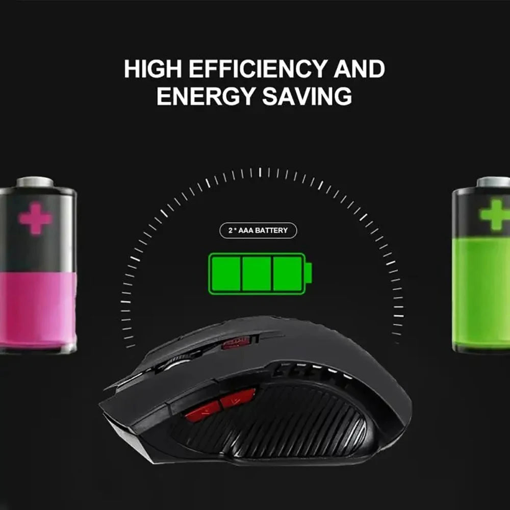 2.4G 6 Buttons Gamer Office Ergonomic Mouse Wireless Mouse USB Receiver Portable Mini Wireless Mouse For PC Laptop Computers