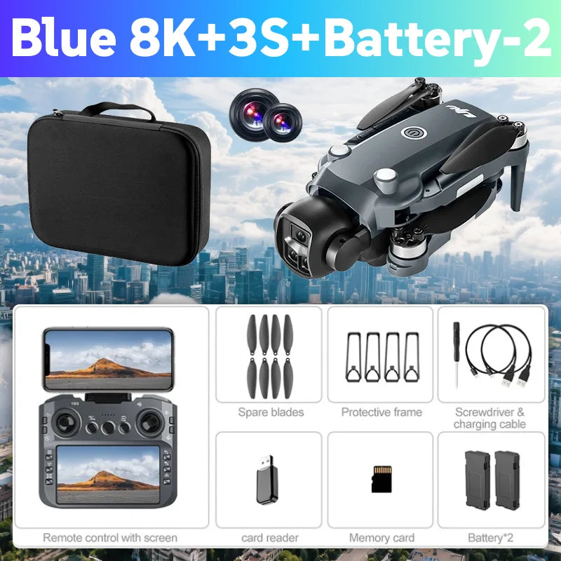 Lenovo V988 Camera Drone 8K Professional Dron 4K with Screen Under 249g Remote Control  Brushless RC Quadcopter Toys New